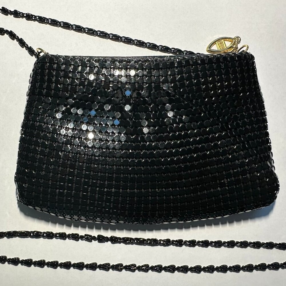 Vintage Black Metal Mesh Evening Handbag Shoulder Purse Small